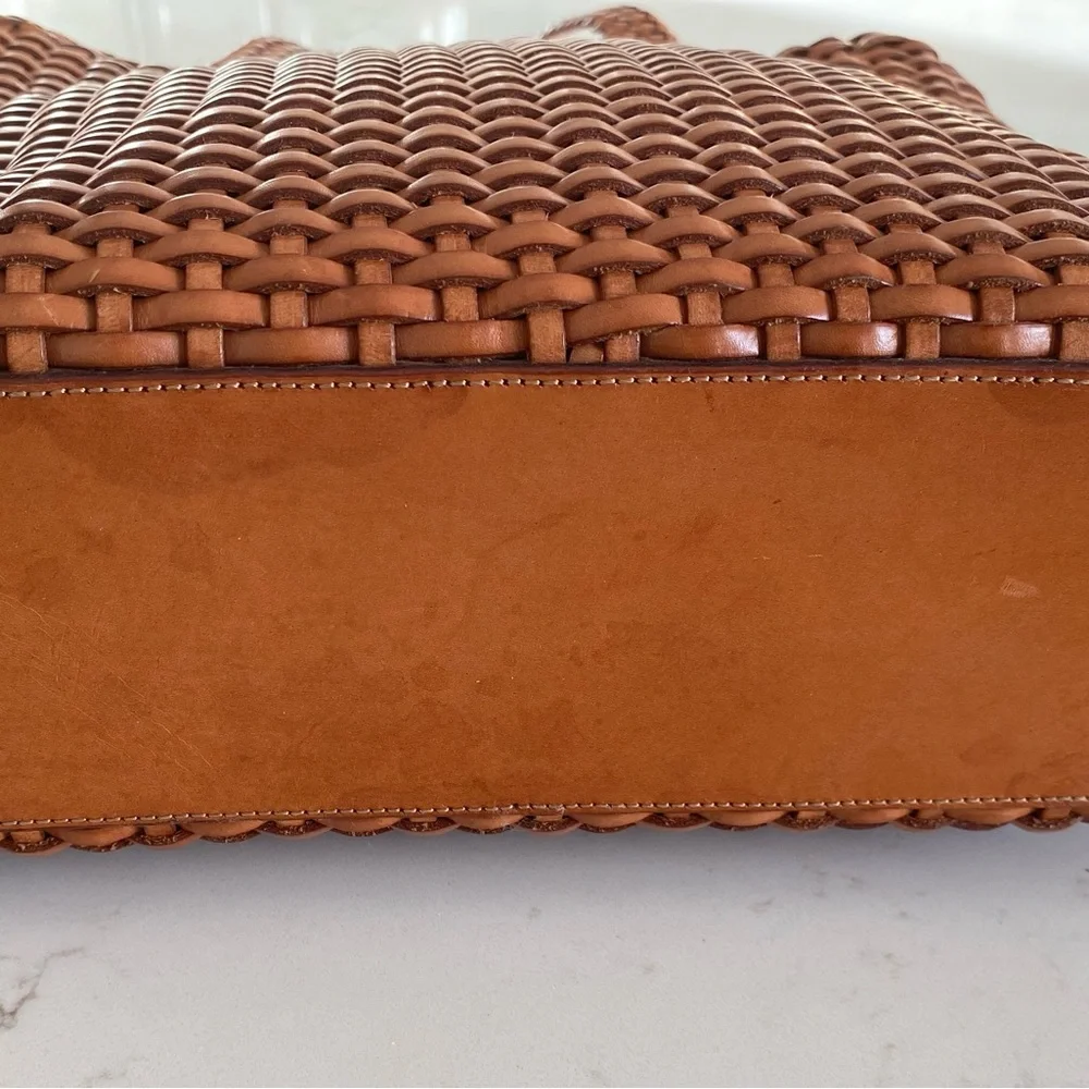 Falor le Borse Leather Woven Tote Bag Purse - Picture 5 of 16